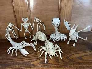 CRAZY BONEZ Halloween Skeleton Lot Of 6- Frog Snake Dragon Spider Bat Scorpion - Picture 1 of 6