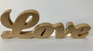 MDF WOODEN 'LOVE' WORD CURSIVE SIGN *BNWOT* - Picture 1 of 1