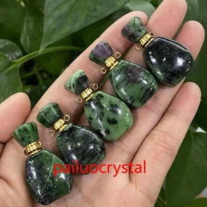5pc Natural Zoisite Perfume Bottle Quartz Crystal Pendant Reiki Healing Gem - Picture 1 of 11