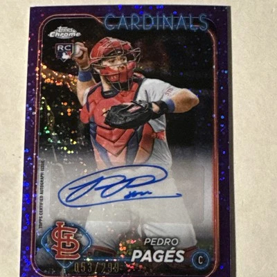 2024 Topps Chrome Update- Purple Speckle Refractor Pedro Pages /299 (AU, RC) - Image 1 of 3