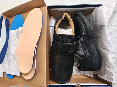 Dr. Zapatos cómodos (talla 101/2 W) William 6310 para diabéticos de cuero negro ancho Foto 1 de 4