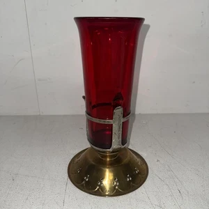 Vintage Kirche Wallfahrtslampe Kerzenhalter Messing - Bild 1 von 5