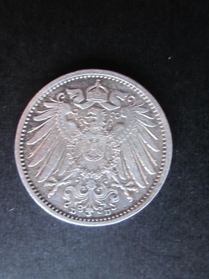 GERMAN 1 MARK 1914 D 90% Silver Coin - Image 1 of 2