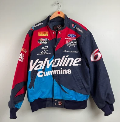 Vintage 90s Mark Martin Valvoline Cummins Roush Racing NASCAR Jacket Sz LARGE - Image 1 of 4