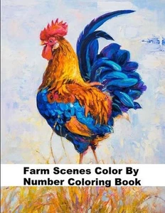 Farm Scenes Color by Number Coloring Book: Large Print Farm Animals and Farm Lif - Picture 1 of 1