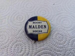 Vintage Boost Malden High School Pinback Button, Massachusetts Pre-1950s - Picture 1 of 2