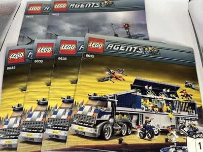 Juego de manuales de instrucciones Lego Agents # 8633 (2 folletos) y 8635 (4 folletos) Foto 1 de 4