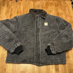 VTG Carhartt Jacket Men’s 48/XL Regular J02 Black Arctic Quilted Line Distressed - Picture 1 of 6