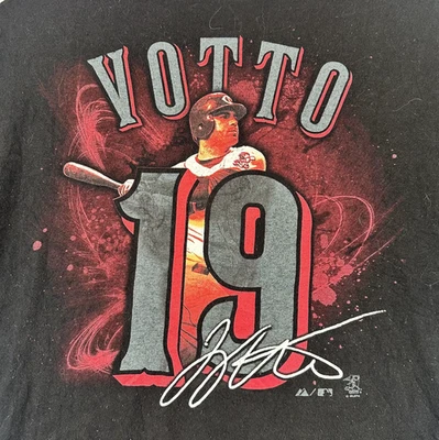 Joey Votto Cincinnati Reds Tee Mens XL Black MLB Baseball Majestic Licensed 2011 - Image 1 of 4