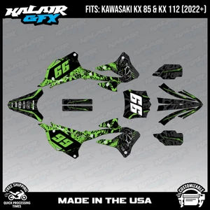 Graphics Kit for KAWASAKI KX85 KX112 (2022-2026) REVOLT-green - Picture 1 of 4