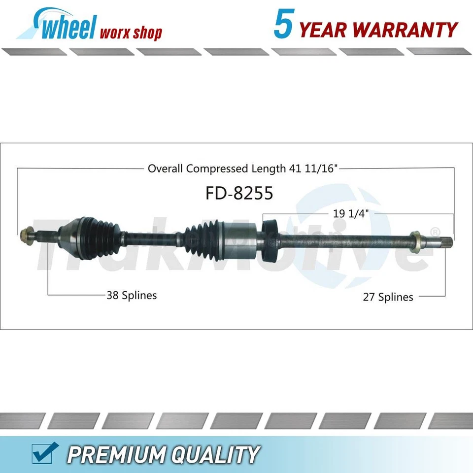 Eje delantero derecho CV compatible con Lincoln MKT 3,7 L tracción delantera 2010 2011-12 2013 2014 2015 Foto 1 de 1