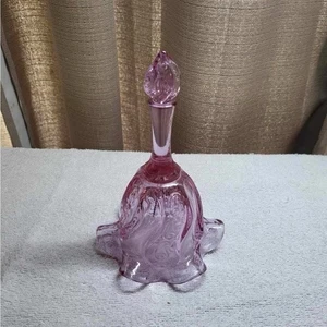 Murano Bell Pink Art Floral Design - Picture 1 of 3