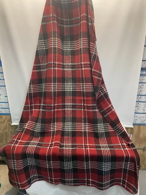Vintage Red Plaid 100% Acrylic Throw 48” X 68” In  - Image 1 of 3