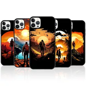 Custodia telefono gomma Sunset Mountain Hiking per iPhone X Samsung regalo amante dell'outdoor - Foto 1 di 13