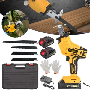 New Electric Reciprocating Saw Kit With 2 Battery & Box Cordless Cutting Tool - Picture 1 of 16