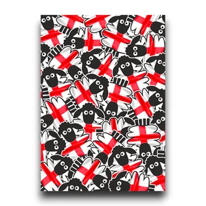 A4 England St George's Cross Flag Sheep Lamb Vinyl Sticker Bomb Sheet Decal Wrap - Picture 1 of 1