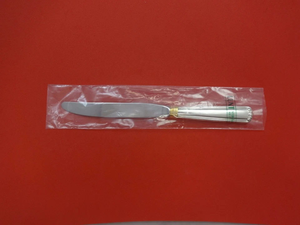 Faca de jantar Embassy Scroll dourada por Lunt prata esterlina moderna 9 1/4" nova - Imagem 1 de 1
