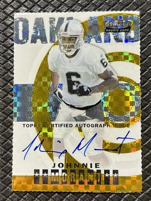 JOHNNIE MORANT 2004 Topps Finest #117 Gold Xfractor Rookie Auto /5 Raiders RC - Image 1 of 2