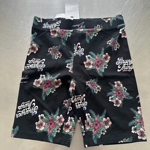 H&M Stranger Things Girls Shorts Size 14 Black Biker - Picture 1 of 3