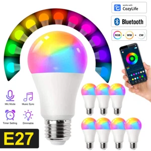RGB Smart Bulbs LED Light by Cozylife APP Control Home B22 E27 Bluetooth Lamp - Picture 1 of 27