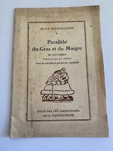 Masson (Georges Armand) Parallele Du Gras et Du Maigre de Plutarque. - Picture 1 of 9