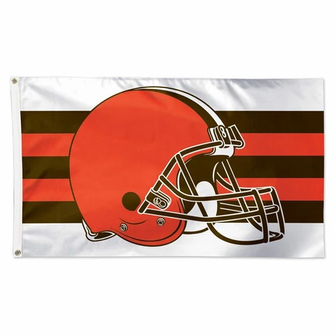 CLEVELAND BROWNS AWAY STRIPES 3'X5' DELUXE FLAG NEW WINCRAFT 🐶 Cover