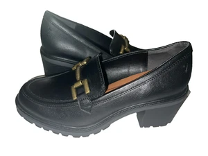 Zodiac schwarz Blockabsatz Anstoßsohle Halbschuhe goldene Schnalle Akzent Größe 8 Academia - Bild 1 von 5