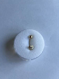 Belly Button Piercing 14 K Gold With Cubic Zircon stone - Picture 1 of 2
