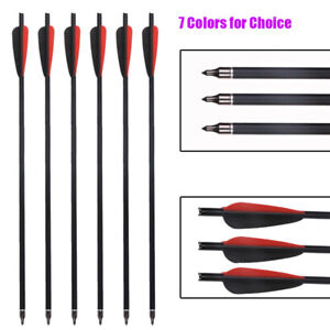 20 Inch Hunting Carbon Crossbow Bolts Arrows with Half Moon Nock Screw-in Points