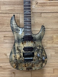 Schecter Omen Elite-6 FR Electric Guitar - Floyd Rose Trem Burled Charcoal 2024 - Picture 1 of 24
