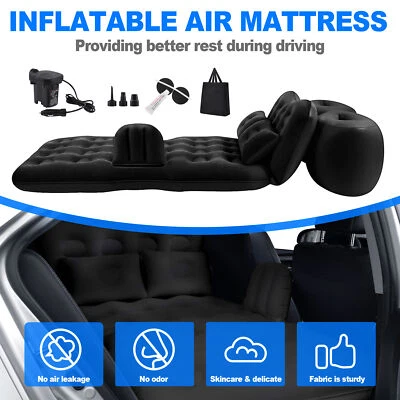 H-YEEU Auto Luftmatratze Luftbett Aufblasbare für PKW Rücksitz mit Pumpe 81 x 133cm