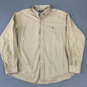 Ralph Lauren Shirt Mens XXL Brown Classic Fit Button Down Pony Preppy Business - Imagen 1 de 9