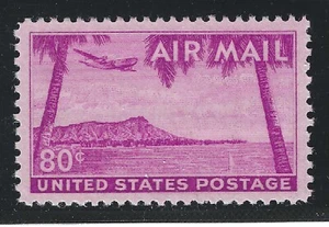 U.S. STAMP #C46 --- 80c HAWAII AIRMAIL — XF - MINT - GRADED 90 - Picture 1 of 2