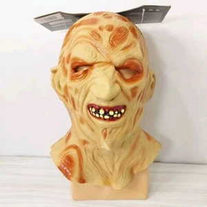 Freddy Krueger Latex Mask Nightmare on Elm Street Halloween Adult Costume New - Picture 1 of 15