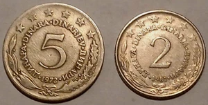 1972-81 Dinara Foreign Coin Lot Of 2 Yugoslavia - Picture 1 of 2
