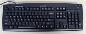 Vintage eMachines Keyboard Model KB-9908 PS2 Black Wired - Tested - Picture 1 of 6