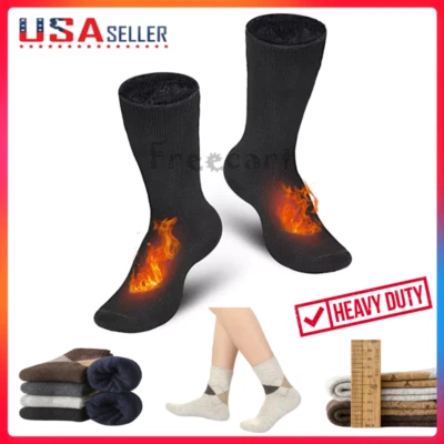 4 Pares de Botas de Algodón Térmico Cálido de Invierno para Hombres Calcetines de Lana 5-11 Foto 1 de 4