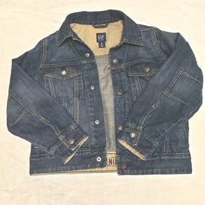 Kids Boys Gap Classic Denim Trucker Jacket Size 8 Dark Wash, Cute Barely Worn  - Picture 1 of 5