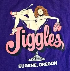 Rare Vintage 90s Jiggles Strip Club Stripper Eugene Oregon T Shirt Large - Picture 1 of 8