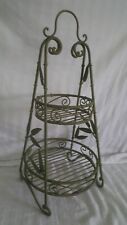 Vintage Wrought Iron Plant Stand 2 Tiered Plant Holder 25