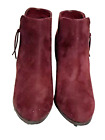 Charlotte Russe Ankle Boots Maroon/burgundy Suede Women Size 7
