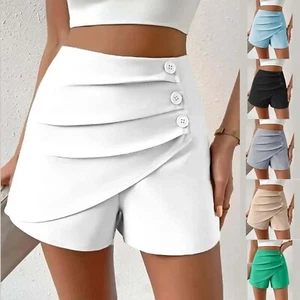 Womens Ladies High Waist Hot Pants Relaxed Summer Shorts Outdoor Plus Size - Picture 1 of 45