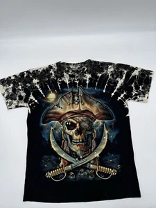 SURVIVORS Hemd Herren Medium schwarz Batik Piraten verziert doppelseitig neu ohne Etikett - Bild 1 von 9