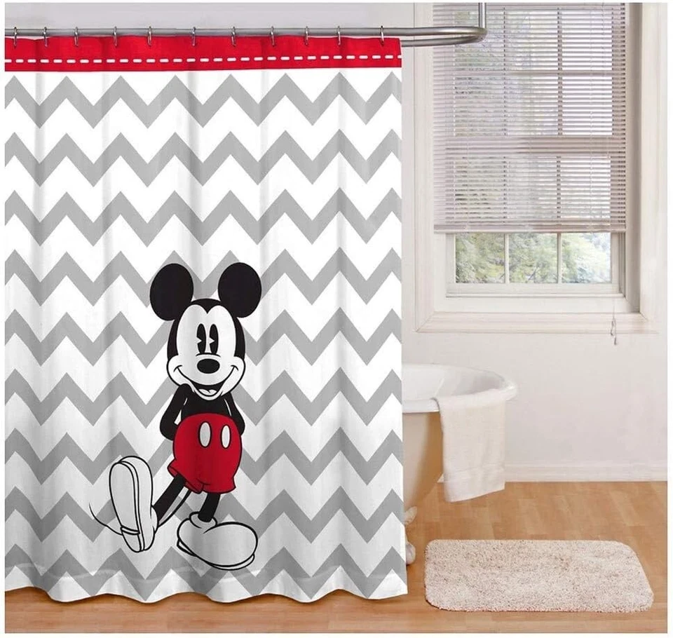 ¡NUEVO!  "Cortina de ducha de tela Mickey Mouse y Minnie Disney 72"" x 72" Foto 1 de 1