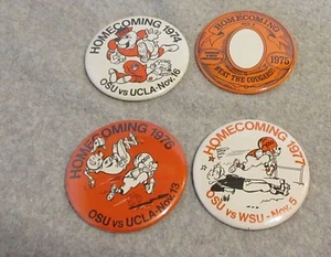 1974-1977  OSU Oregon State University HOMECOMING FOOTBALL  PiN BACK BUTTONS Set - Picture 1 of 2