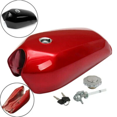 9L/2.4 Gallon Fuel Gas Tank Universal Motorcycle Cafe Racer Vintage+Cap Switch×1 - Image 1 of 4