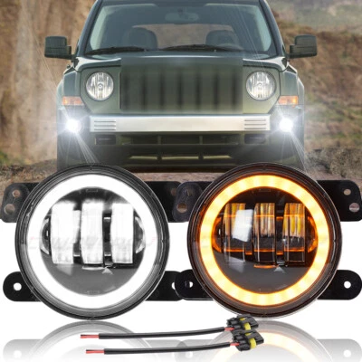 Par de luzes de neblina de LED para-choque para Jeep Patriot 2007 2008 2009 2010-2016 2017 - Imagem 1 de 4
