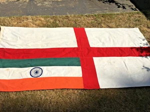 1960's India Naval Ensign Flag, Original Large 112" by 52", Old style - Picture 1 of 13