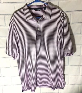 Ralph Lauren Golf Polo Large Purple striped Short Sl Pima Cotton Soft (Y4 - Picture 1 of 5