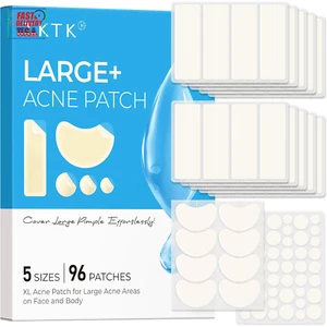 Large Pimple Patches for Face, XL Acne Patches 60 X 20 Mm, Big Hydrocolloid Band - Picture 1 of 12